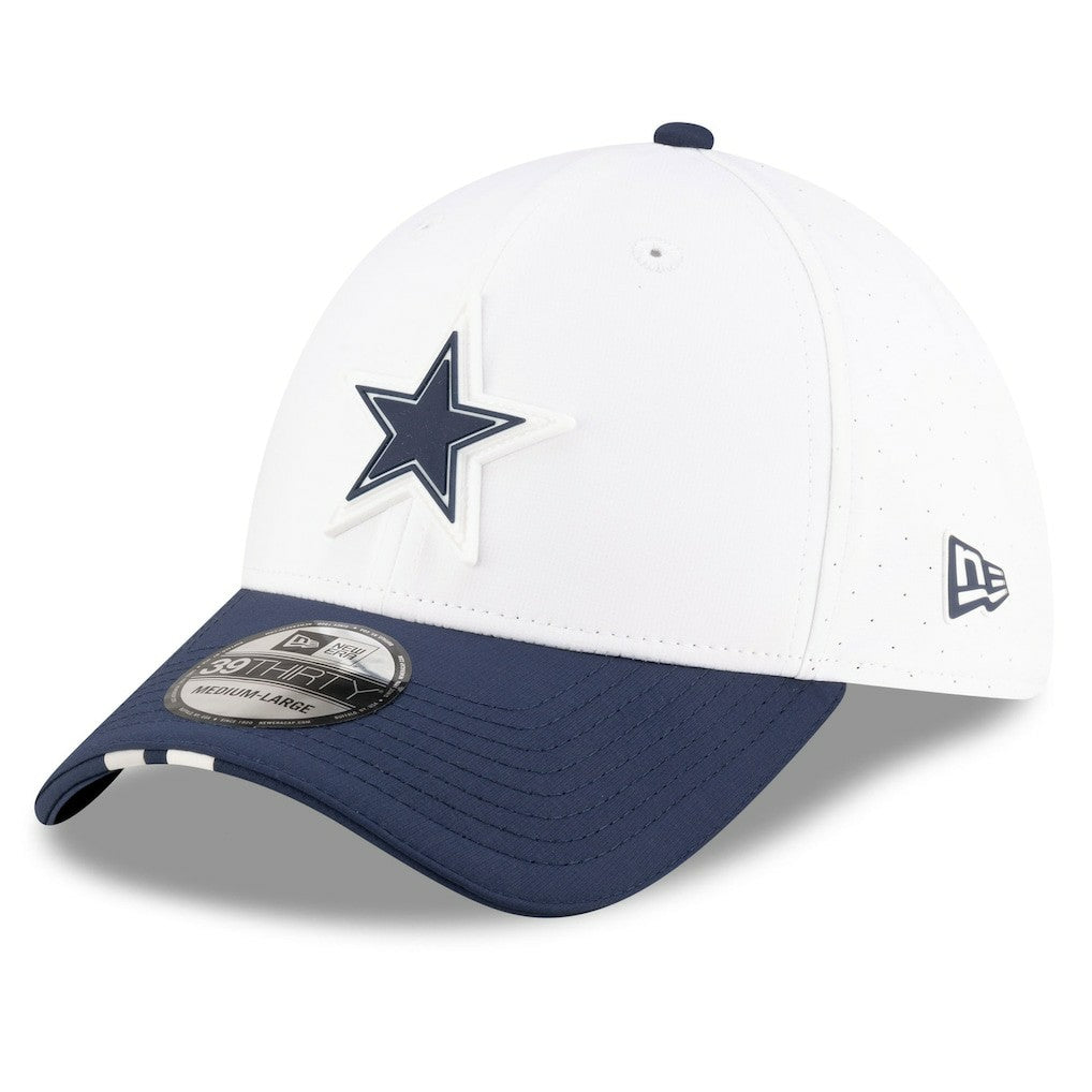 Dallas Cowboys New Era 2025 NFL Training Camp 39THIRTY Flex Hat White/Navy - NFL