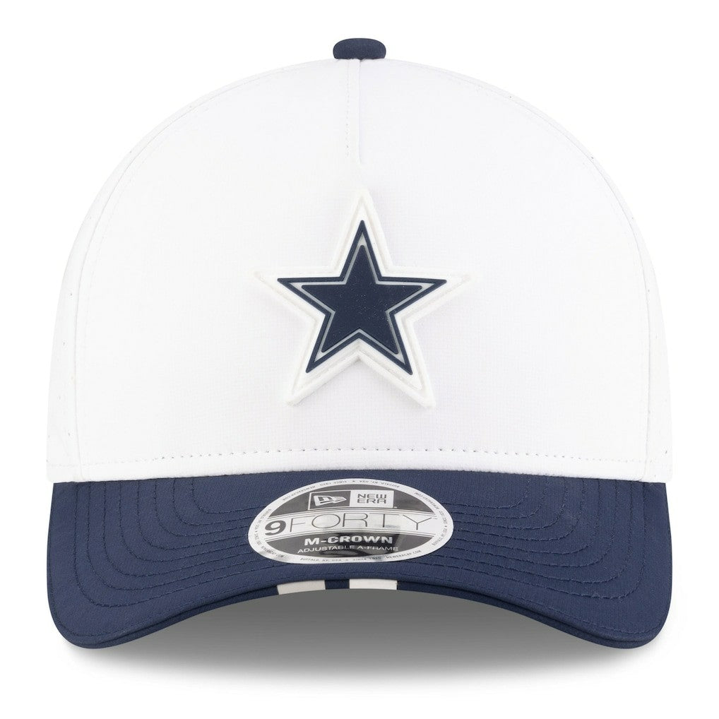 Dallas Cowboys New Era 2025 NFL Training Camp A-Frame 9FORTY Adjustable Hat White/Navy - NFL