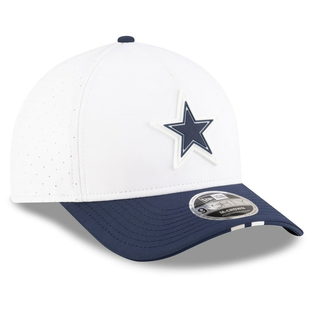 Dallas Cowboys New Era 2025 NFL Training Camp A-Frame 9FORTY Adjustable Hat White/Navy - NFL