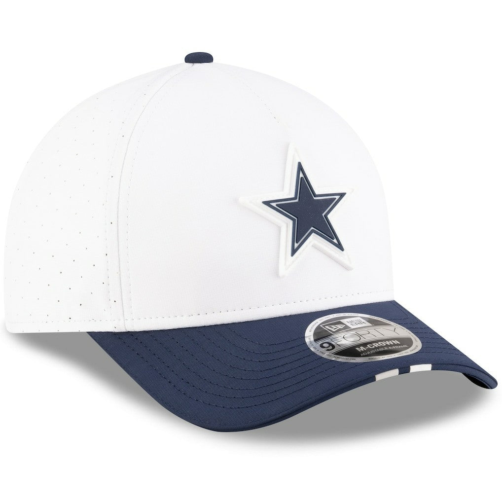 Dallas Cowboys New Era Youth 2025 NFL Training Camp A-Frame 9FORTY Adjustable Hat White/Navy - NFL