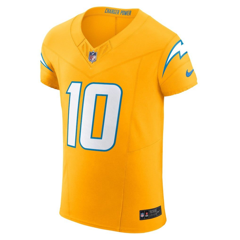 Justin Herbert Los Angeles Chargers Alternate Charger Power Vapor F.U.S.E. Elite Jersey - Gold | NFL Jerseys