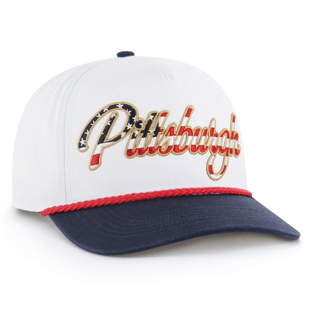 Pittsburgh Steelers '47 Patriotic Overhand Hitch Adjustable Hat White - 47 brand