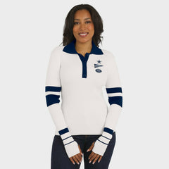 Dallas Cowboys WEAR by Erin Andrews Women's Ribbed Henley Polo Sweater White - NFL