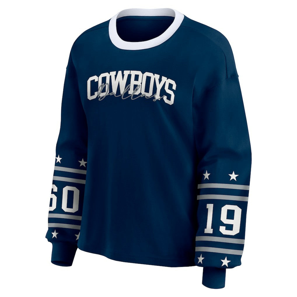 Dallas Cowboys WEAR by Erin Andrews Women's Sport Long-Sleeve T-Shirt Navy - NFL