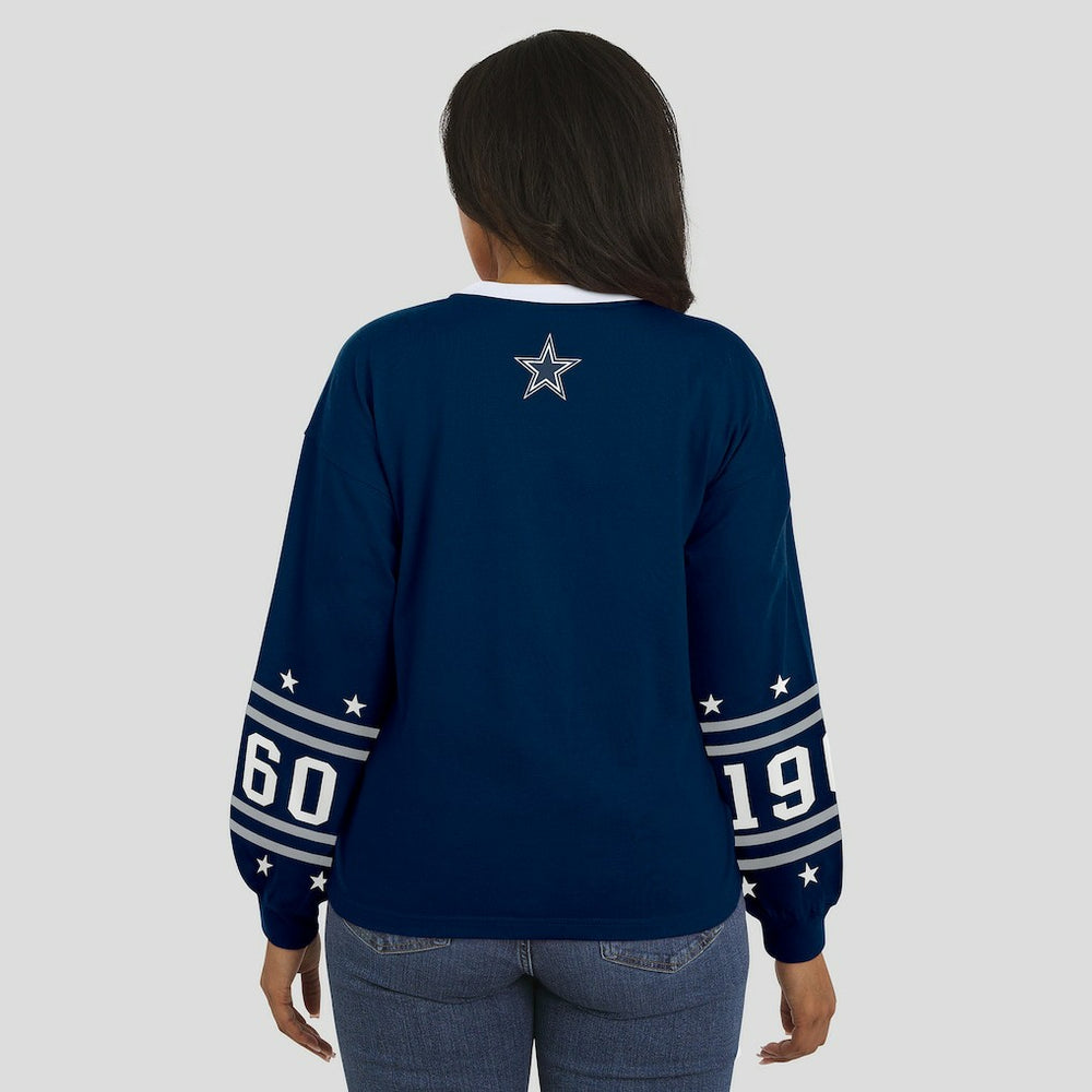 Dallas Cowboys WEAR by Erin Andrews Women's Sport Long-Sleeve T-Shirt Navy - NFL
