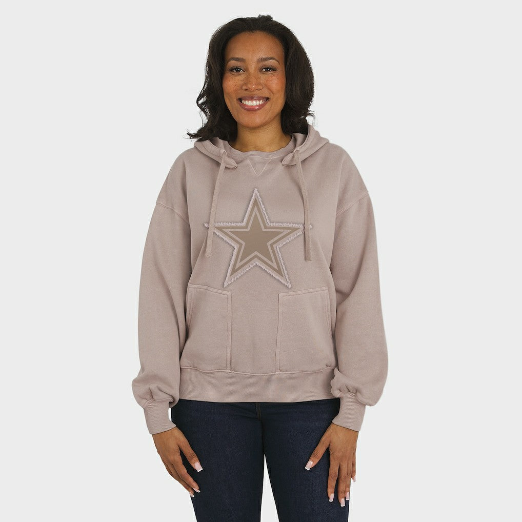 Dallas Cowboys WEAR by Erin Andrews Women's Washed Pullover Crewdie Tan - NFL
