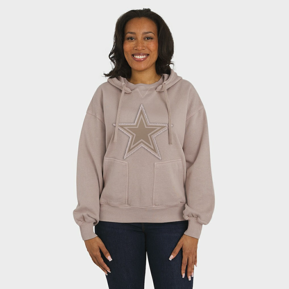 Dallas Cowboys WEAR by Erin Andrews Women's Washed Pullover Crewdie Tan - NFL
