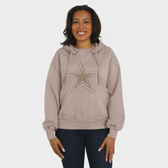 Dallas Cowboys WEAR by Erin Andrews Women's Washed Pullover Crewdie Tan - NFL