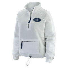 Dallas Cowboys WEAR by Erin Andrews Women's Polar Fleece Half-Zip Jacket White - NFL