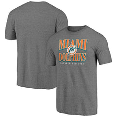 Miami Dolphins Vintage Tri-Blend T-Shirt Heather Gray - NFL