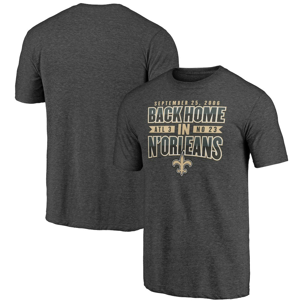 New Orleans Saints Vintage Tri-Blend T-Shirt Charcoal - NFL