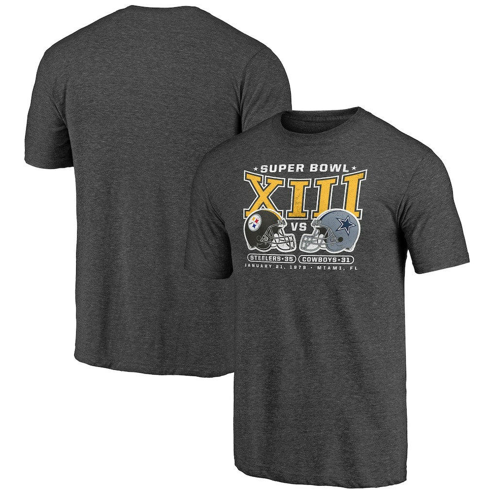 Pittsburgh Steelers Vintage Tri-Blend T-Shirt Charcoal - NFL