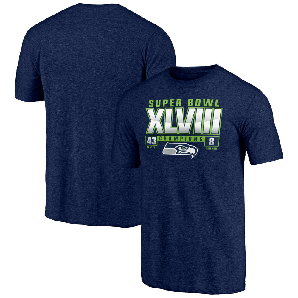 Seattle Seahawks Vintage Tri-Blend T-Shirt College Navy - NFL