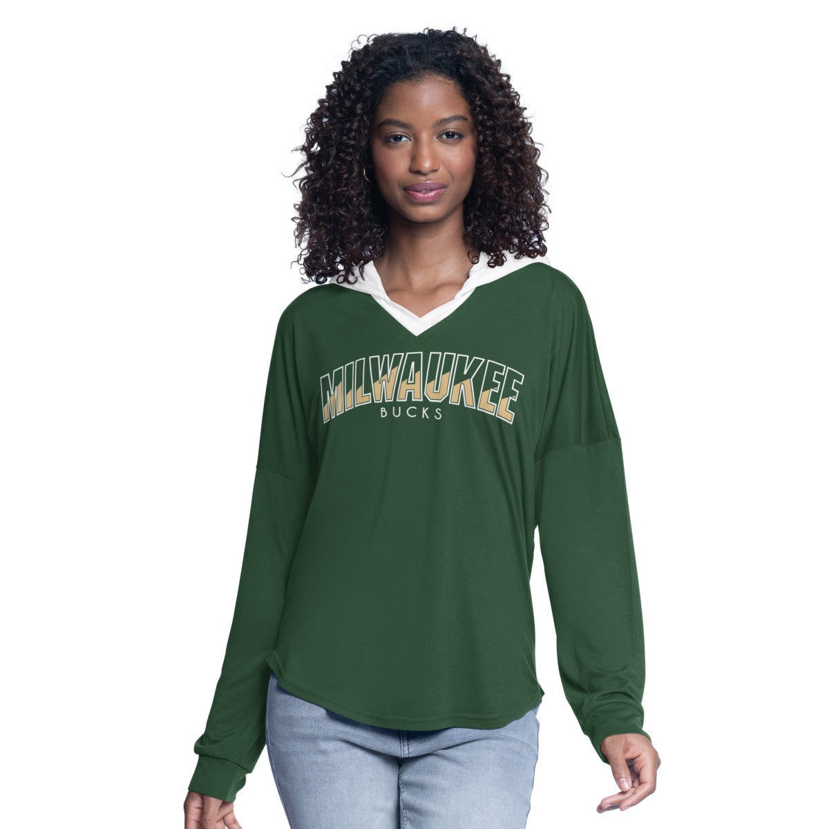NBA - Milwaukee Bucks G-III 4Her by Carl Banks Women's Bench Player Oversized Long Sleeve Hooded Top - Hunter Green