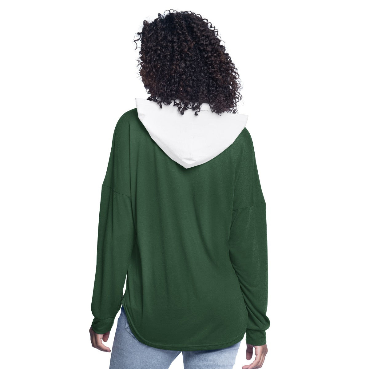 NBA - Milwaukee Bucks G-III 4Her by Carl Banks Women's Bench Player Oversized Long Sleeve Hooded Top - Hunter Green