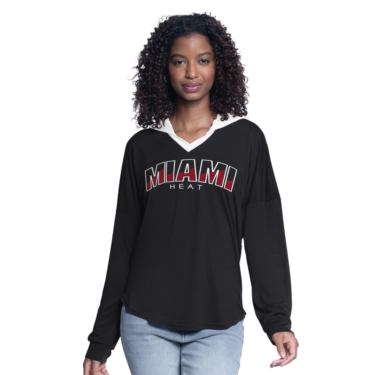NBA - Miami Heat G-III 4Her by Carl Banks Women's Bench Player Oversized Long Sleeve Hooded Top - Black