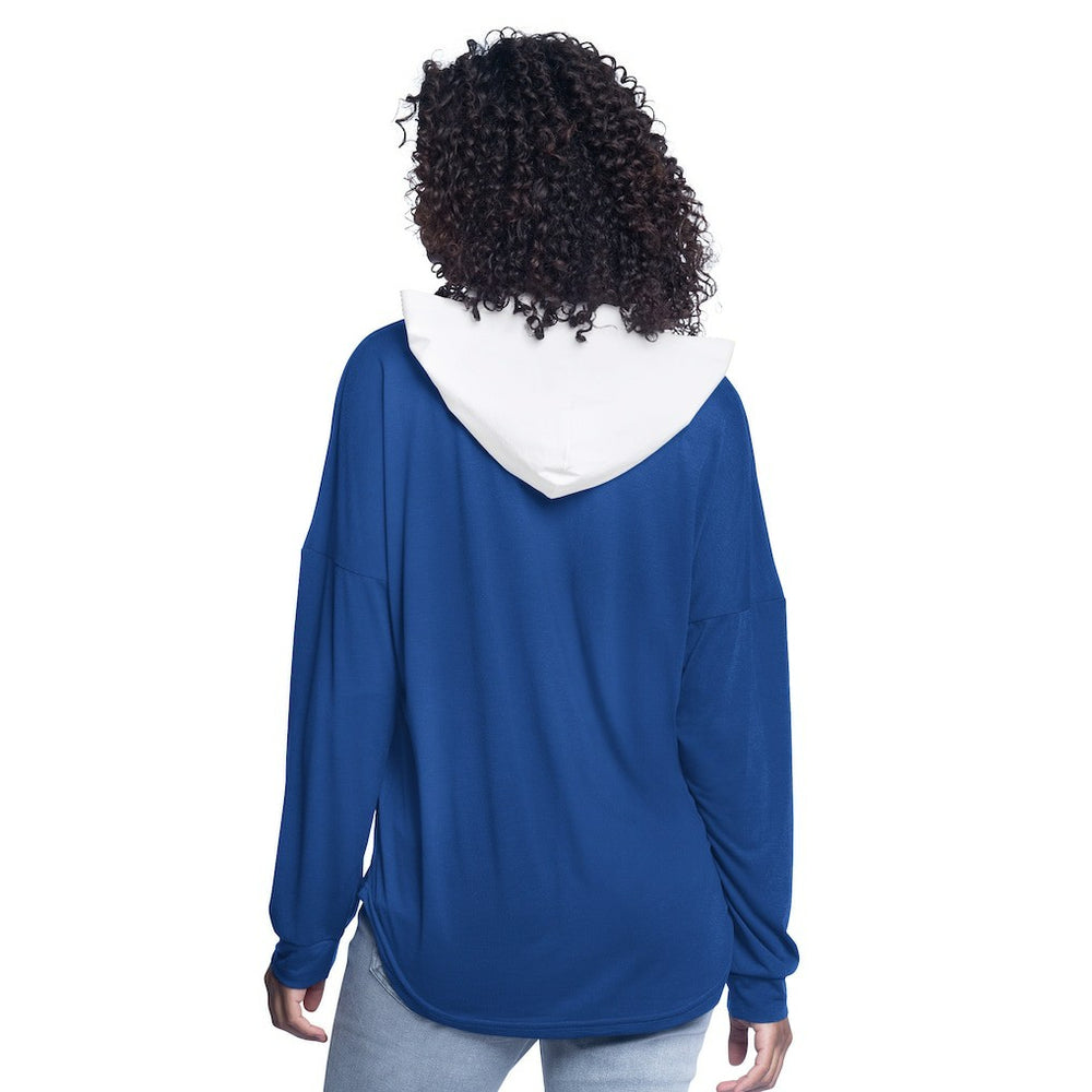 NBA - Golden State Warriors G-III 4Her by Carl Banks Women's Bench Player Oversized Long Sleeve Hooded Top - Royal