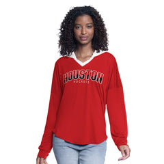 NBA - Houston Rockets G-III 4Her by Carl Banks Women's Bench Player Oversized Long Sleeve Hooded Top - Red