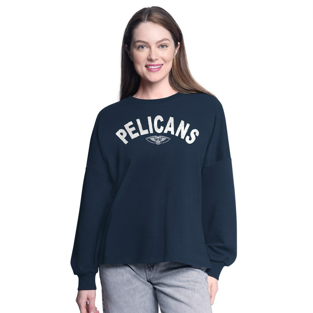 NBA - New Orleans Pelicans G-III 4Her by Carl Banks Women's Athletic Pullover Sweatshirt - Navy