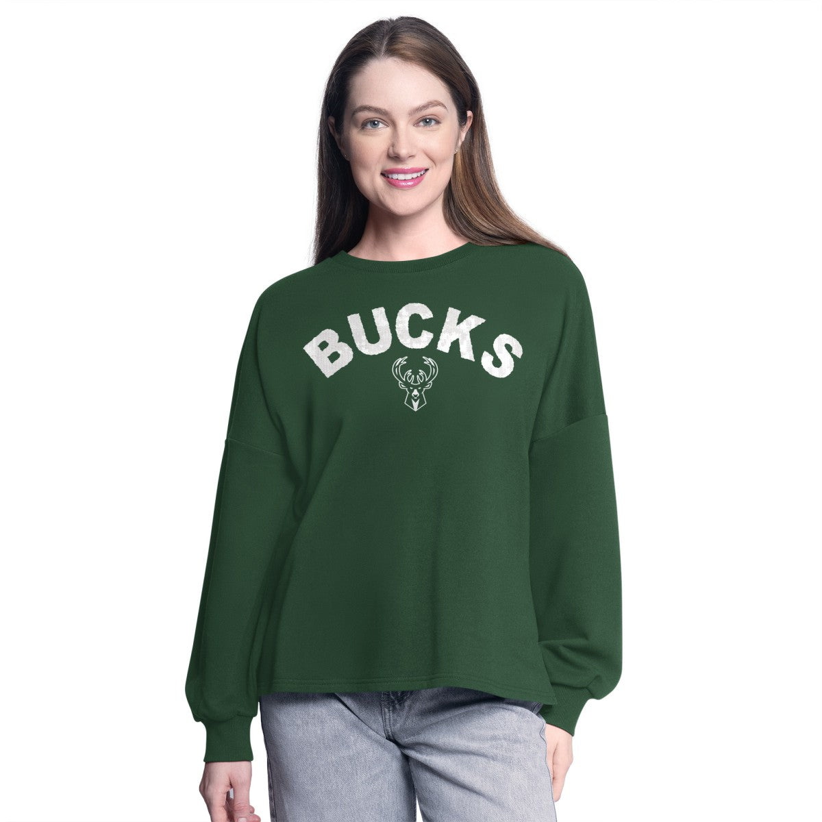NBA - Milwaukee Bucks G-III 4Her by Carl Banks Women's Athletic Pullover Sweatshirt - Hunter Green