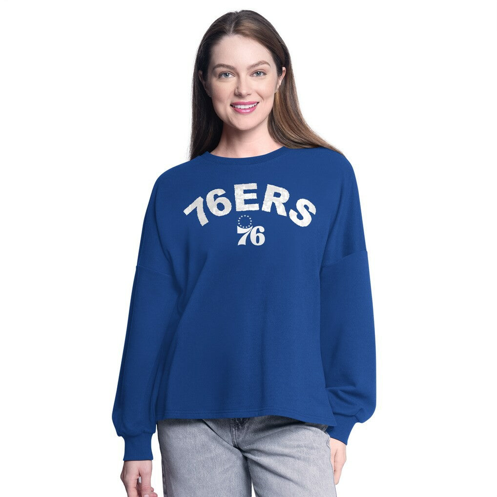 NBA - Philadelphia 76ers G-III 4Her by Carl Banks Women's Athletic Pullover Sweatshirt - Royal