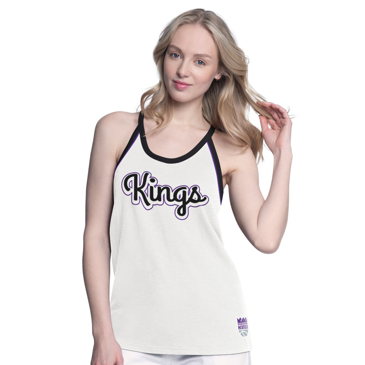 NBA - Sacramento Kings G-III 4Her by Carl Banks Women's Curveball Racerback Scoop Neck Slub Tank Top - White