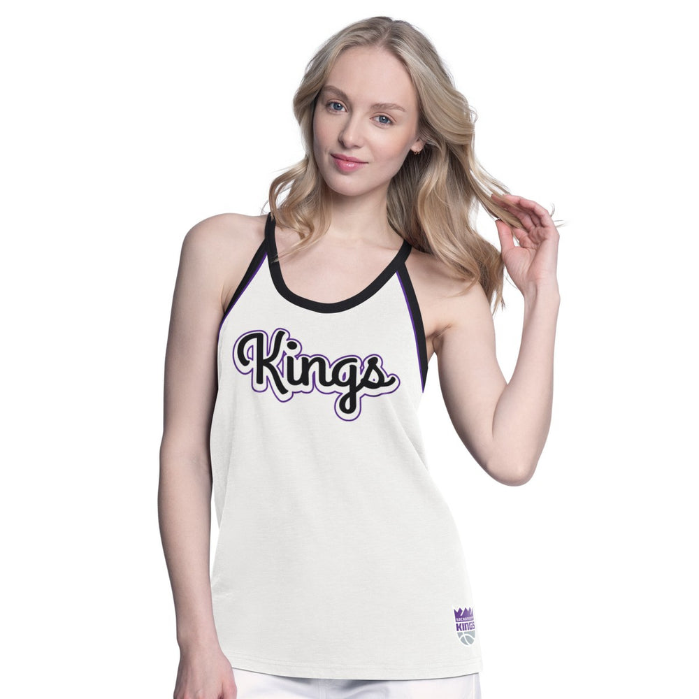 NBA - Sacramento Kings G-III 4Her by Carl Banks Women's Curveball Racerback Scoop Neck Slub Tank Top - White