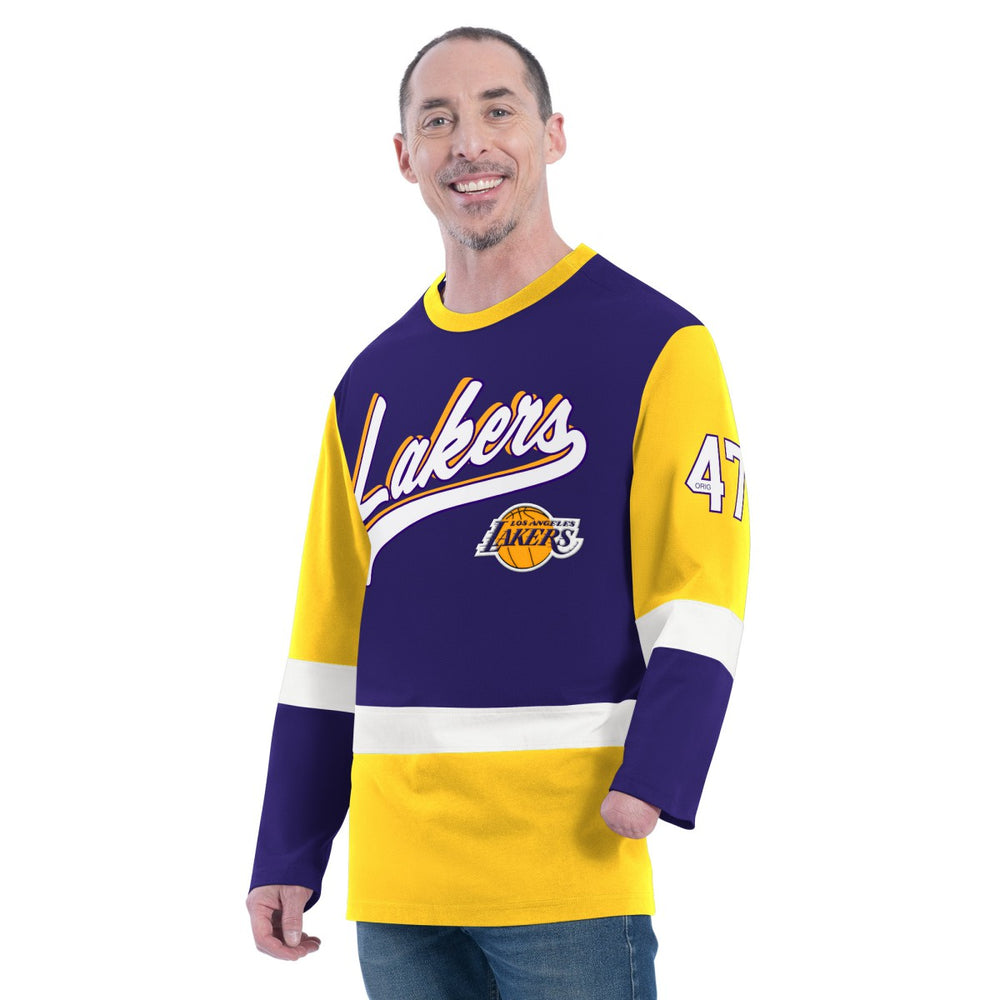 NBA - Los Angeles Lakers G-III Sports by Carl Banks Adaptive Rugby Long Sleeve Top - Purple