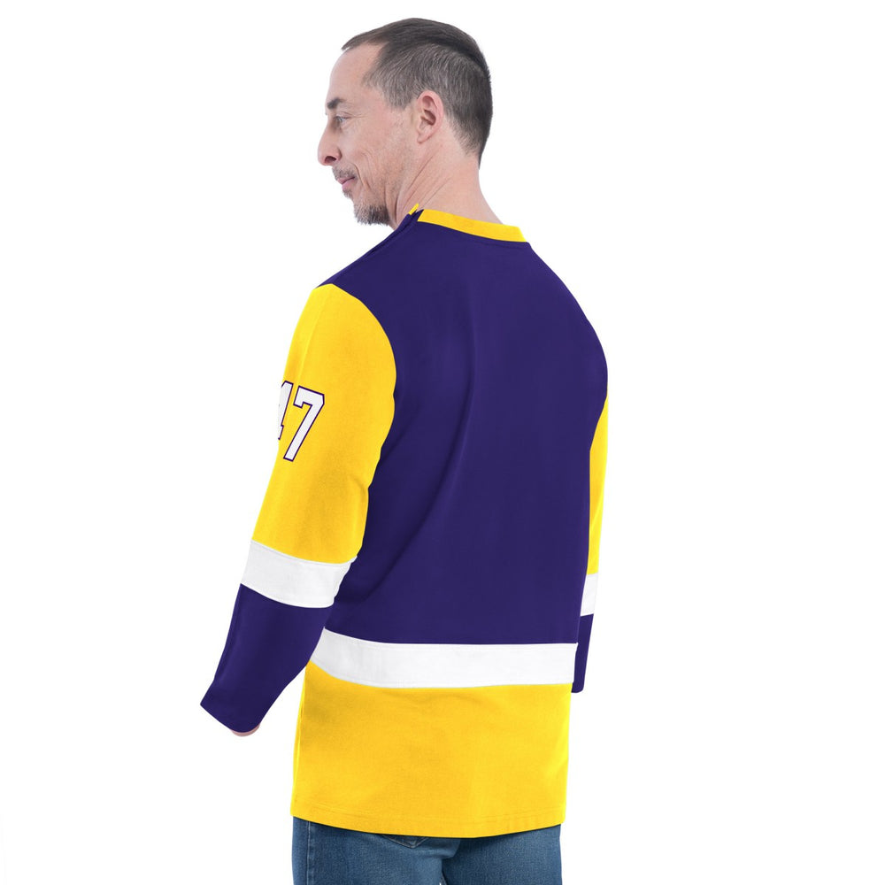 NBA - Los Angeles Lakers G-III Sports by Carl Banks Adaptive Rugby Long Sleeve Top - Purple