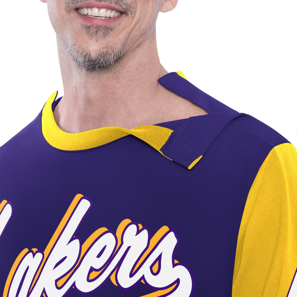 NBA - Los Angeles Lakers G-III Sports by Carl Banks Adaptive Rugby Long Sleeve Top - Purple
