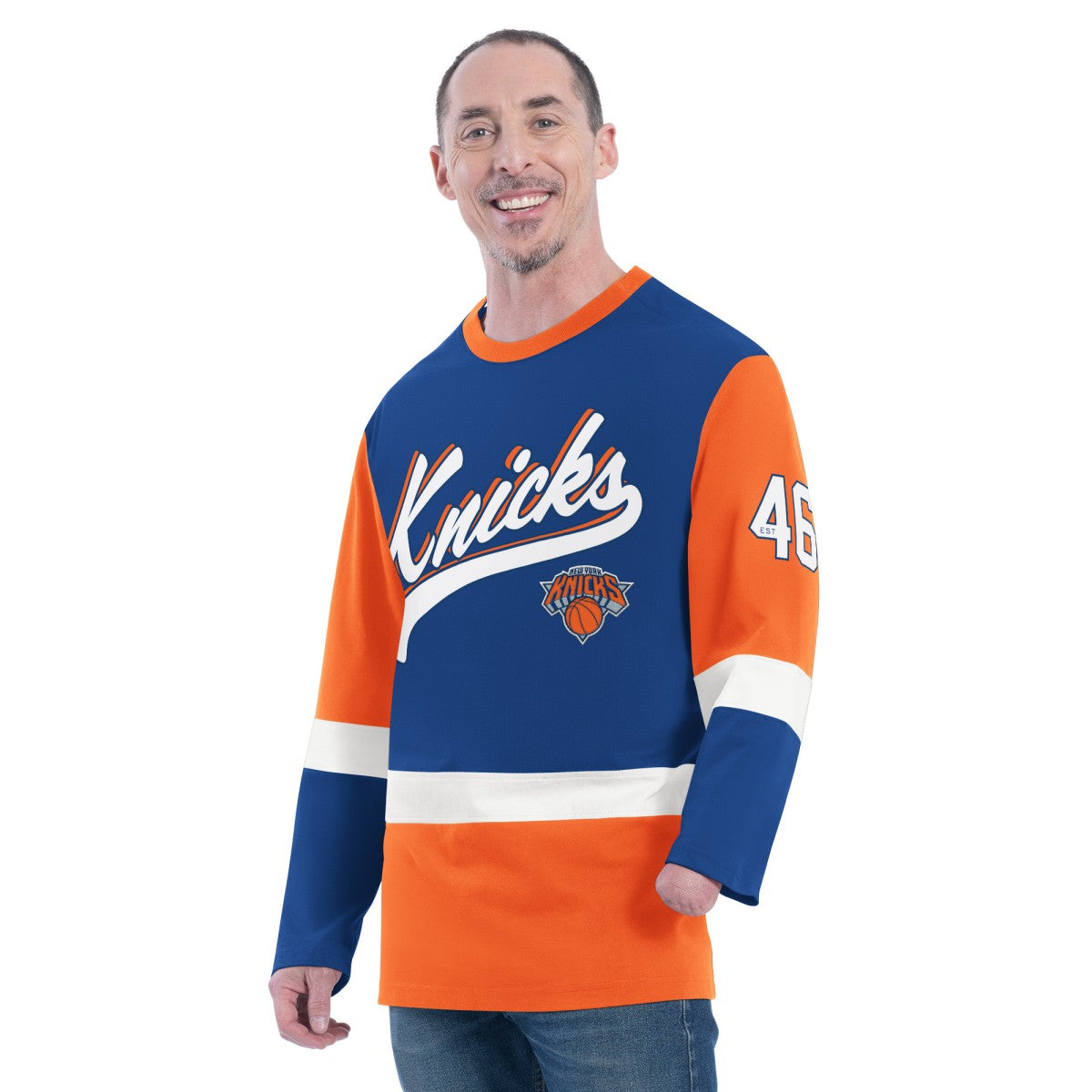 NBA - New York Knicks G-III Sports by Carl Banks Adaptive Rugby Long Sleeve Top - Blue