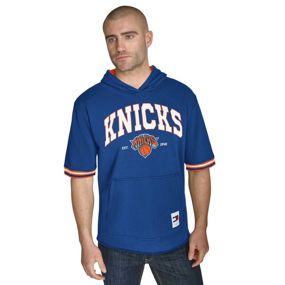 NBA - New York Knicks Tommy Jeans Paul French Terry Short Sleeve Pullover Hoodie - Blue