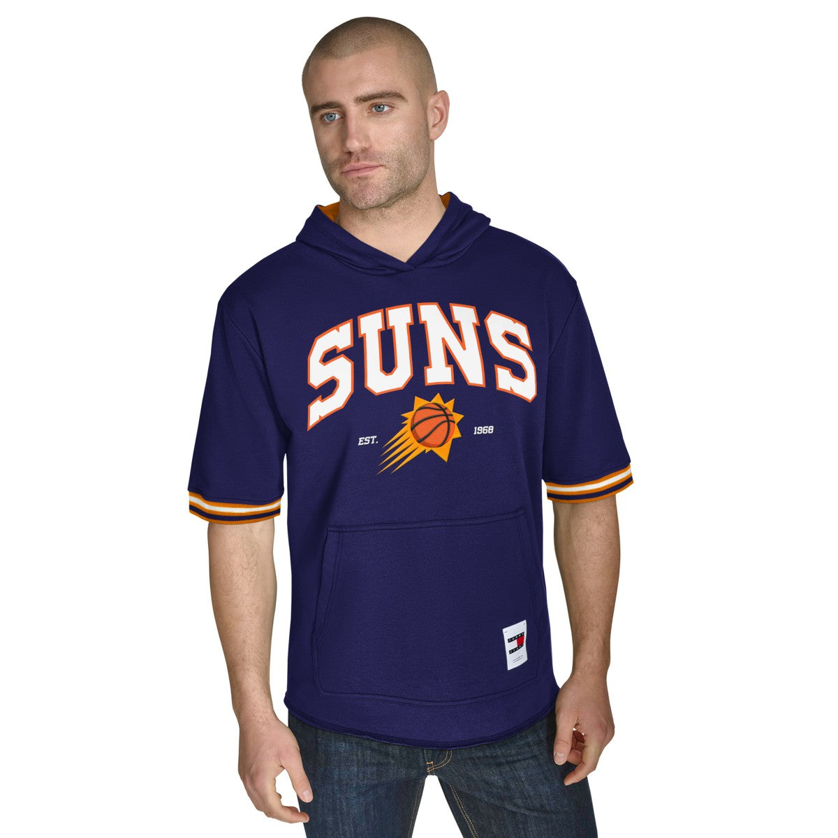 NBA - Phoenix Suns Tommy Jeans Paul French Terry Short Sleeve Pullover Hoodie - Purple