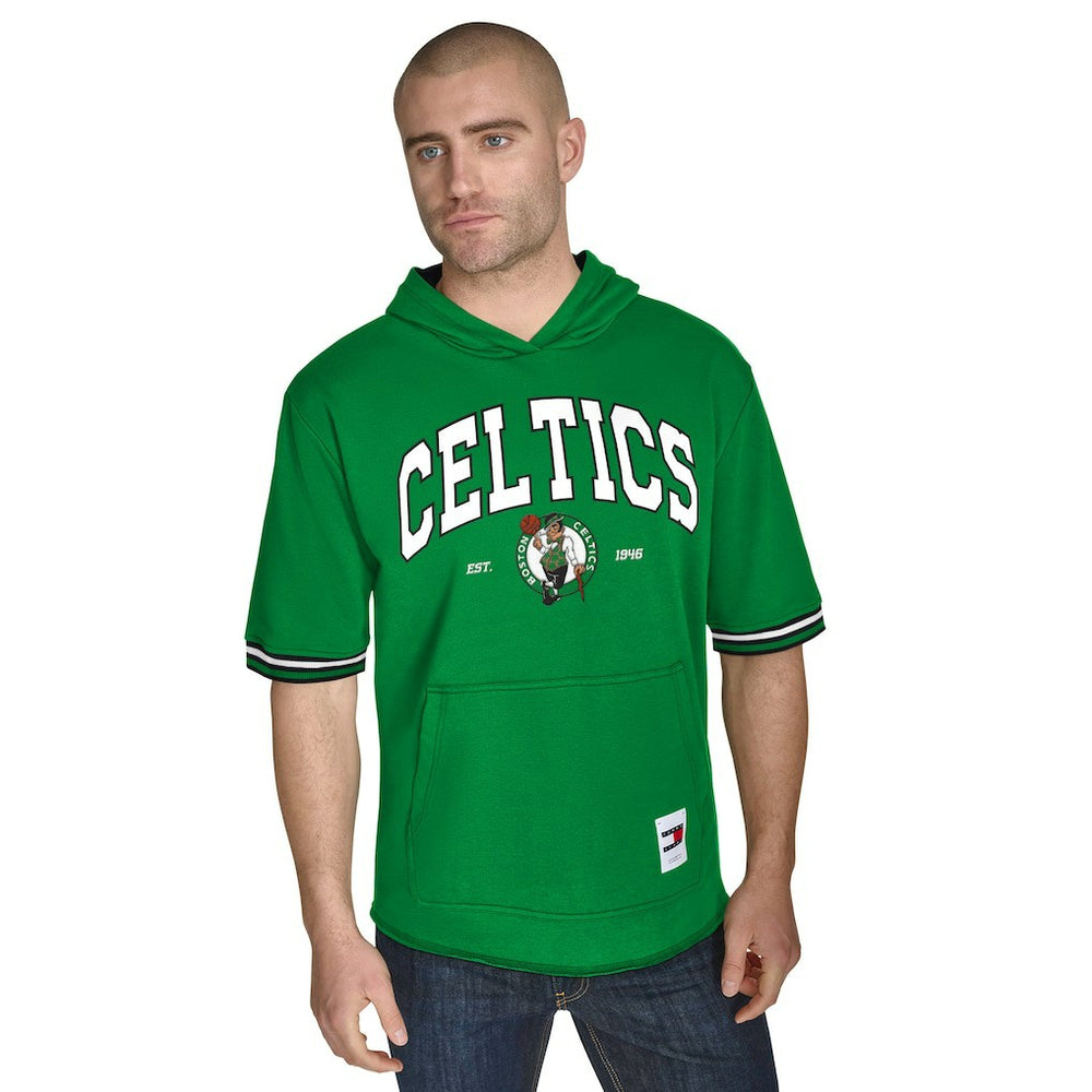 NBA - Boston Celtics Tommy Jeans Paul French Terry Short Sleeve Pullover Hoodie - Kelly Green