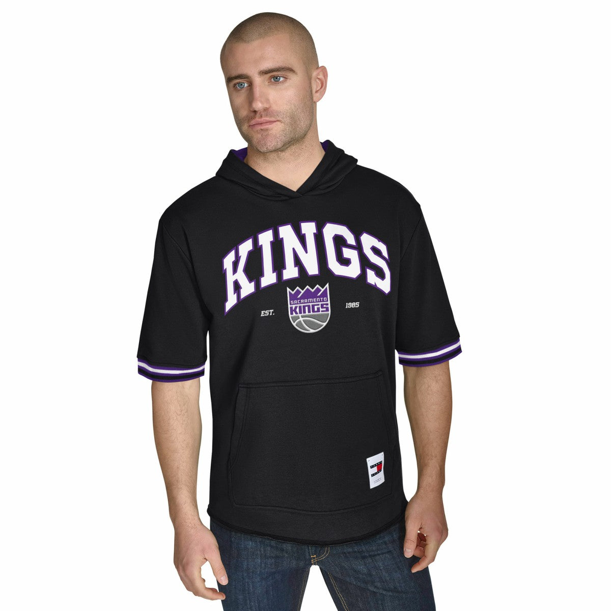 NBA - Sacramento Kings Tommy Jeans Paul French Terry Short Sleeve Pullover Hoodie - Black