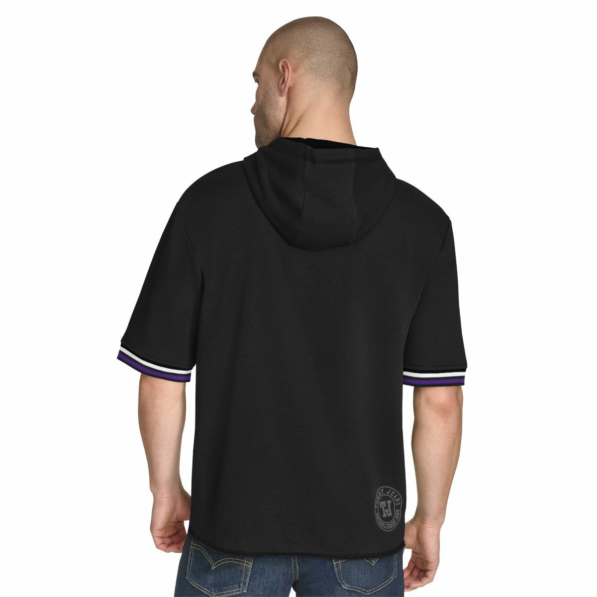 NBA - Sacramento Kings Tommy Jeans Paul French Terry Short Sleeve Pullover Hoodie - Black