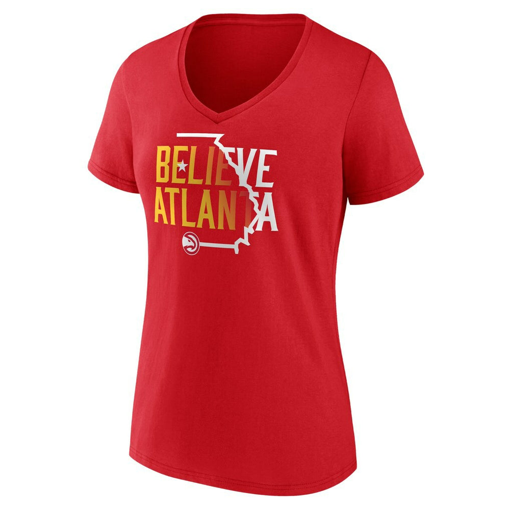 NBA - Atlanta Hawks Women's Team Pride V-Neck T-Shirt - Red