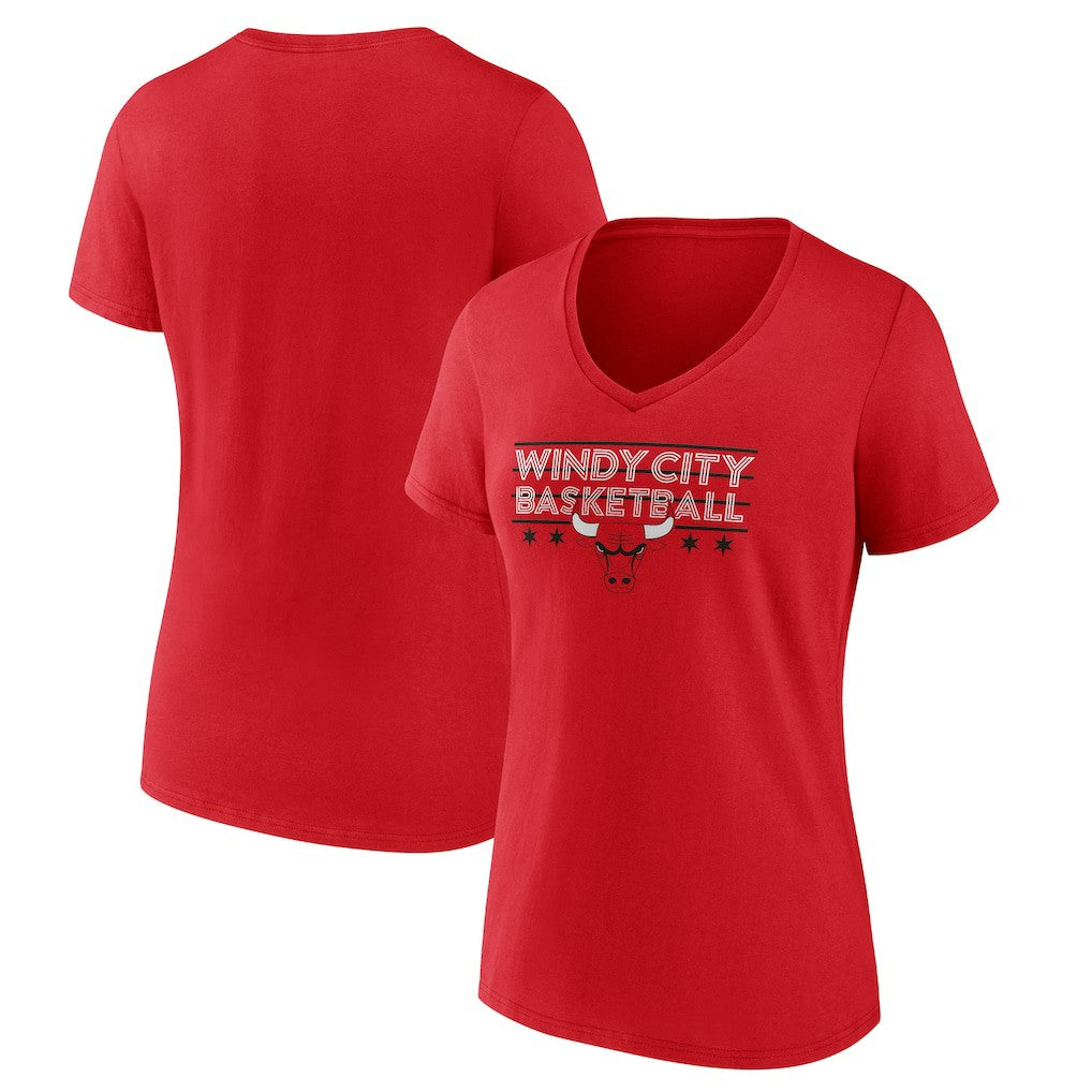 NBA - Chicago Bulls Women's Core Hometown Launch V-Neck T-Shirt - Red