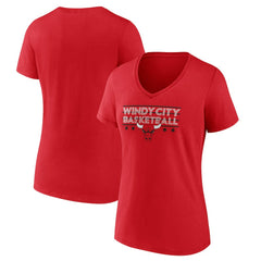 NBA - Chicago Bulls Women's Core Hometown Launch V-Neck T-Shirt - Red