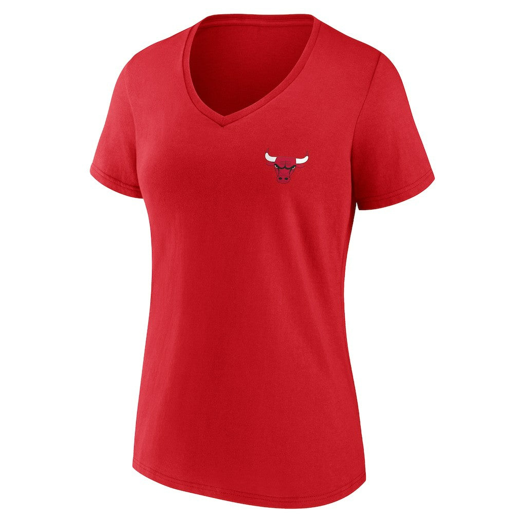 NBA - Chicago Bulls Women's Clutch V-Neck T-Shirt - Red