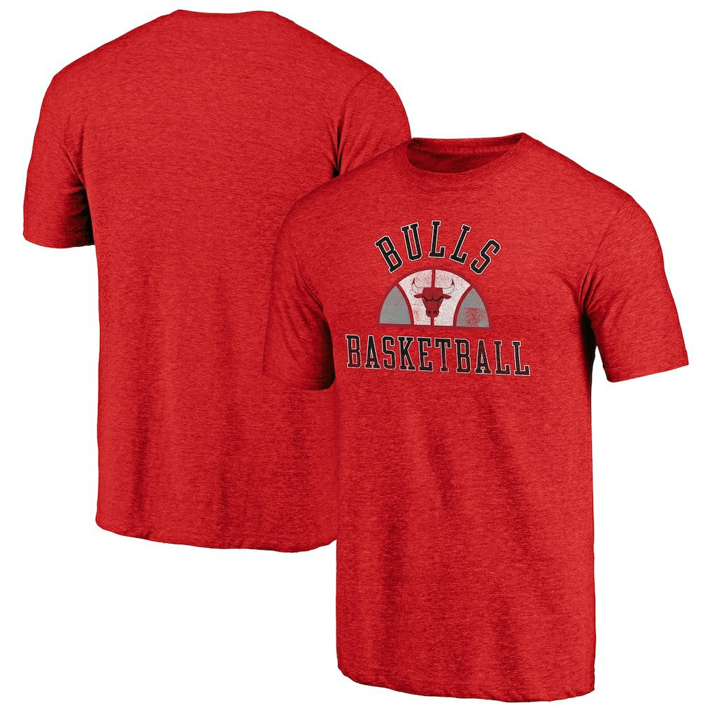NBA - Chicago Bulls Half Classic Tri-Blend T-Shirt - Red