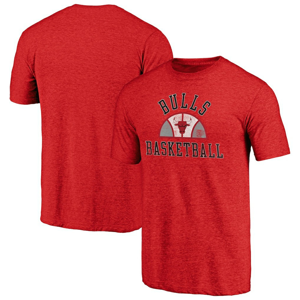NBA - Chicago Bulls Half Classic Tri-Blend T-Shirt - Red