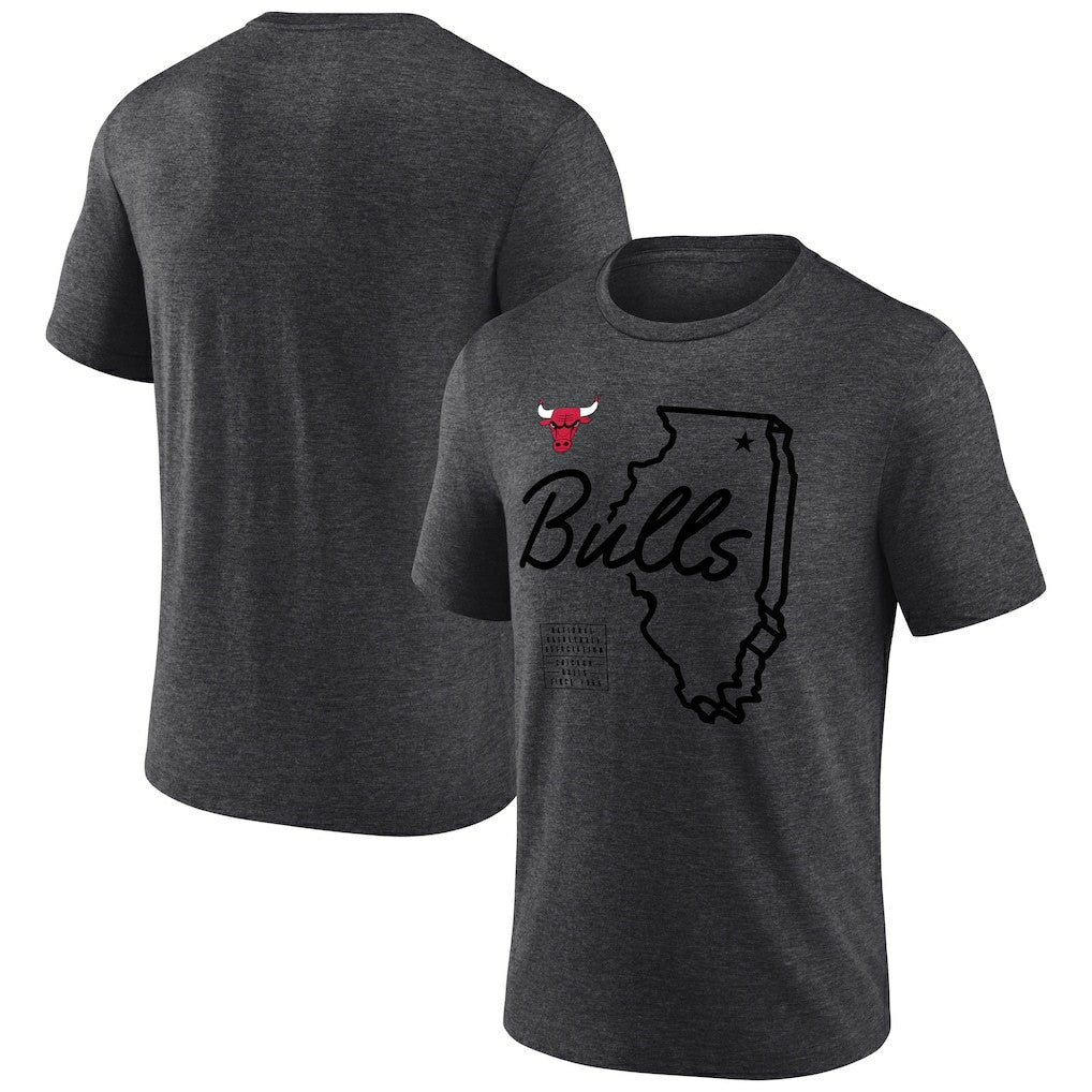 NBA - Chicago Bulls Announcer Tri-Blend T-Shirt - Charcoal