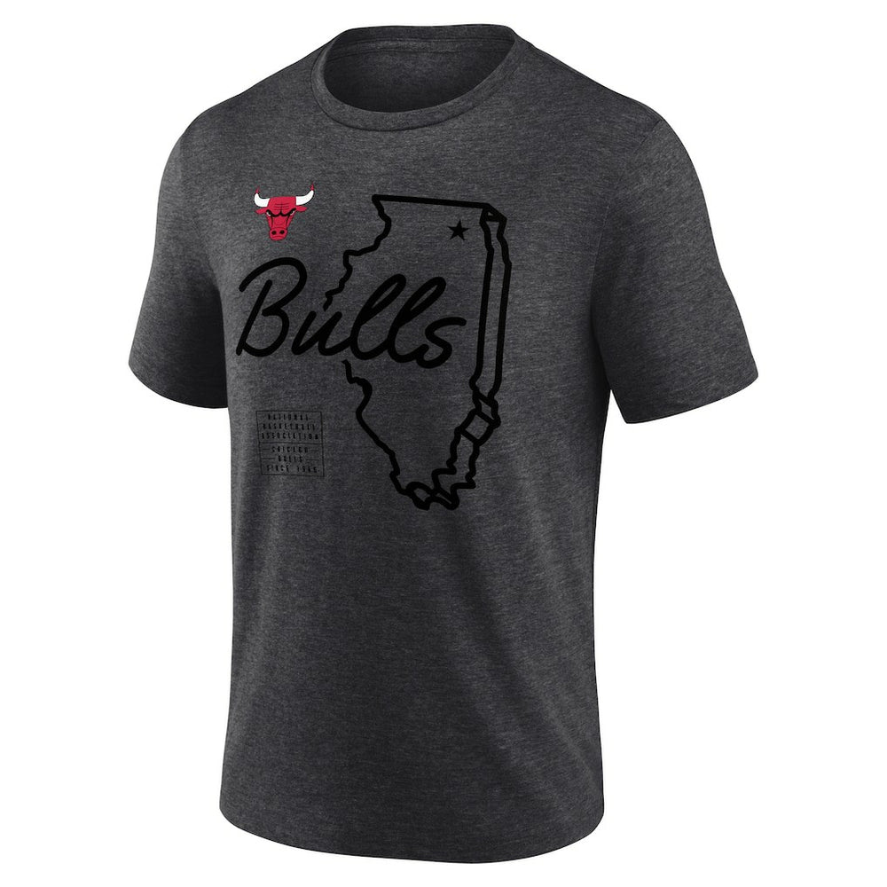NBA - Chicago Bulls Announcer Tri-Blend T-Shirt - Charcoal