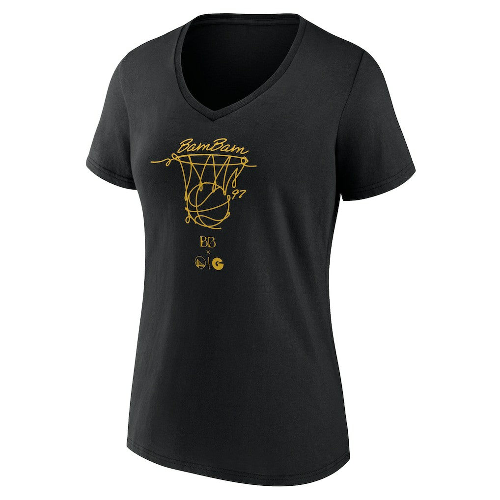 NBA - Golden State Warriors Women's Bam Bam V-Neck T-Shirt - Black