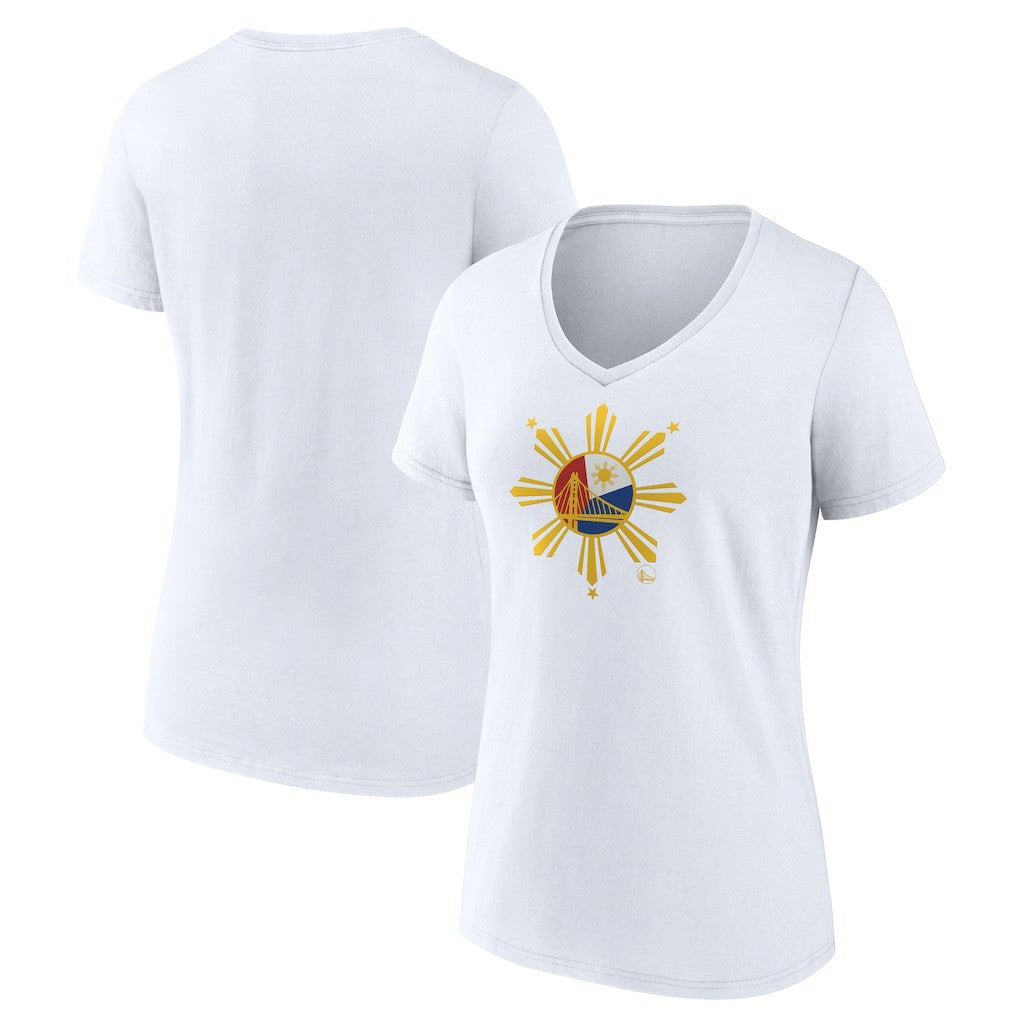NBA - Golden State Warriors Women's Heritage V-Neck T-Shirt - White