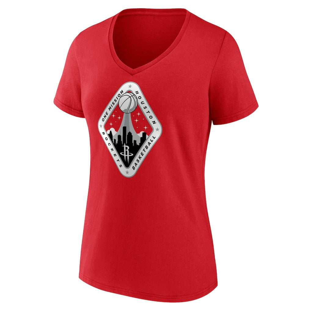 NBA - Houston Rockets Women's Team Pride V-Neck T-Shirt - Red