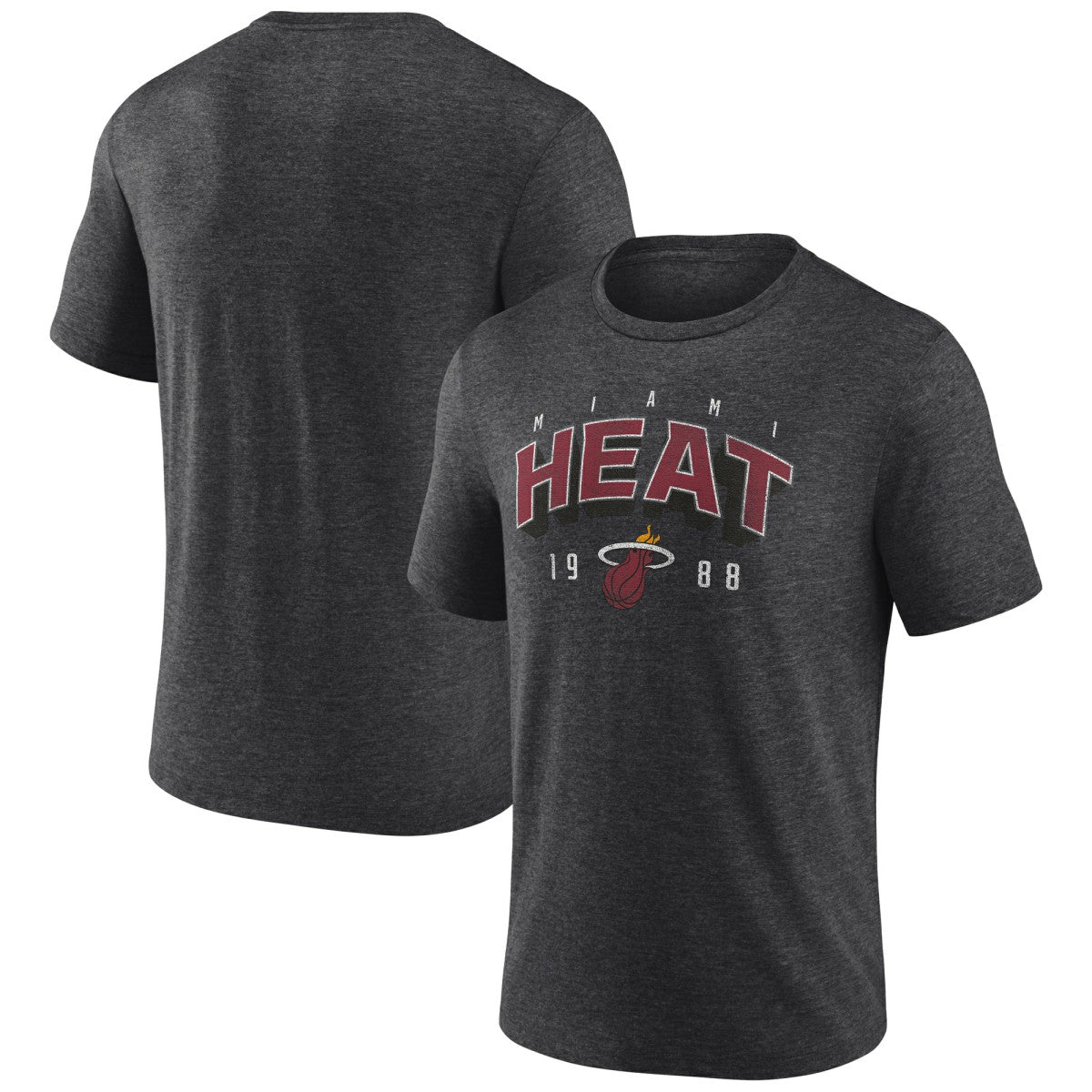NBA - Miami Heat Backboard Tri-Blend T-Shirt - Charcoal