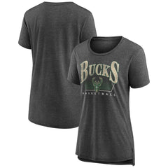 NBA - Milwaukee Bucks Women's Selection Tri-Blend T-Shirt - Gray