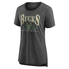 NBA - Milwaukee Bucks Women's Selection Tri-Blend T-Shirt - Gray